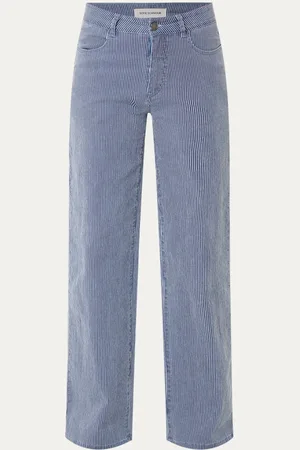 Sofie Schnoor Sienna high waist straight fit broek met streepprint