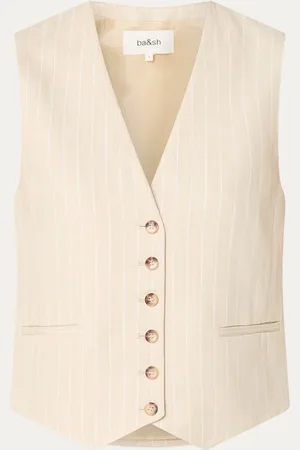 Bash Patsy gilet in linnenblend met streepprint