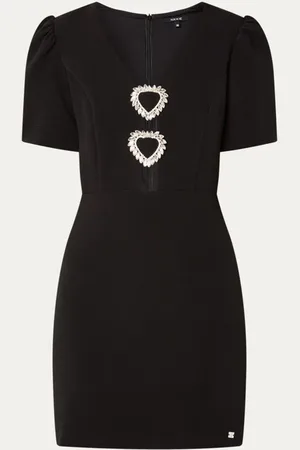 NIKKIE. Ismay mini jurk met pofmouw en strass