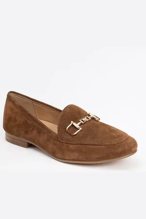 Dune Glair loafer van leer met horsebit