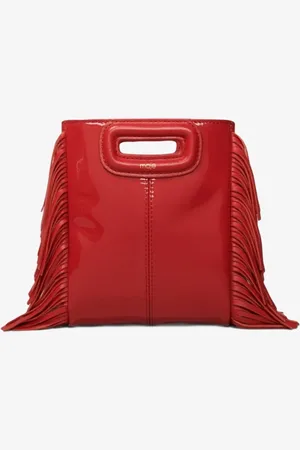 Maje M Bag handtas van leer met franjes