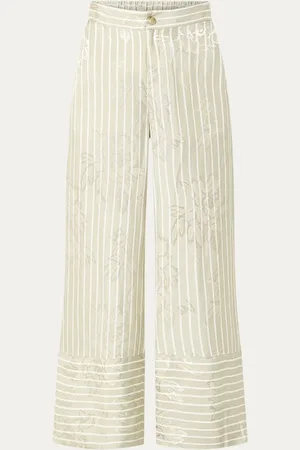 Mos Mosh Biby high waist wide fit pantalon met streepprint
