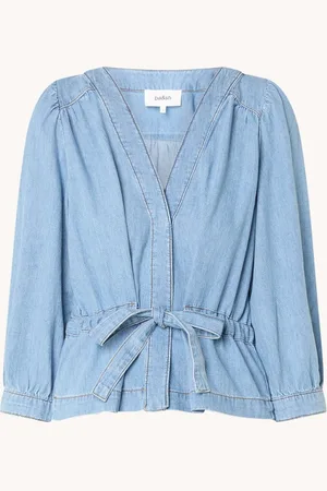 Bash Lavina tuniek van chambray met strikceintuur