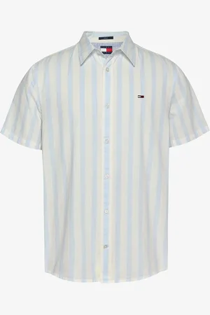 Tommy Hilfiger Regular fit overhemd in linnenblend met streepprint
