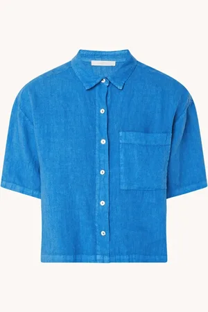 BY-BAR Cris blouse van linnen met borstzak