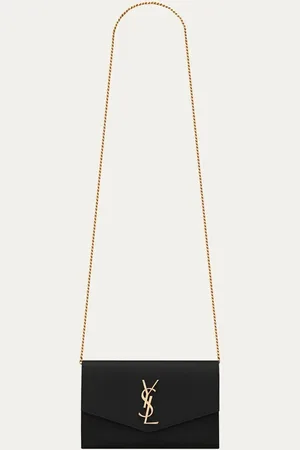 Saint Laurent Uptown portemonnee van kalfsleer met schouderband