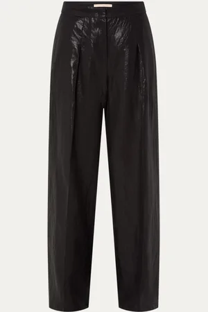 pennyblack Renavia high waist wide fit pantalon van linnen met metallic finish
