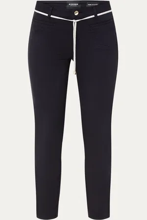 Rosner Alisa mid waist slim fit broek met strikceintuur