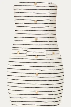 NIKKIE. Isario strapless mini jurk met sierknopen