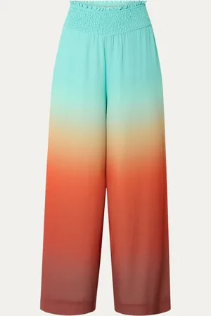 Essentiel Antwerp Hug high waist wide fit palazzo broek met dip-dye dessin