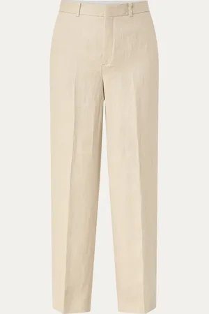 Drykorn Desk high waist straight fit pantalon van linnen