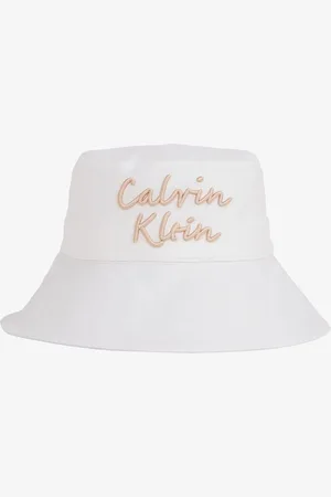 Calvin Klein Bucket hoed van linnen met logoborduring