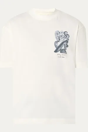 SELECTED T-shirt met logo- en backprint