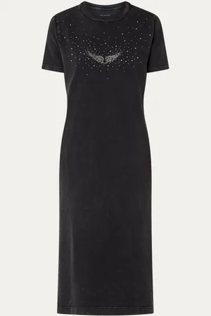 Zadig & Voltaire Zaid midi T-shirt jurk met zijsplitten