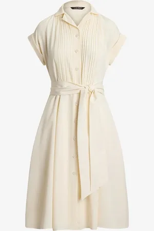 Ralph Lauren Midi blousejurk met strikceintuur