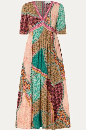 Bash Fanta maxi tuniekjurk met print en V-hals