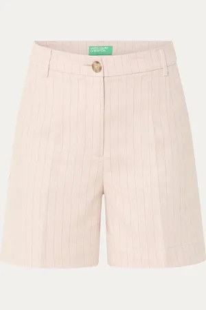 Benetton Bermuda high waist loose fit korte broek in linnenblend