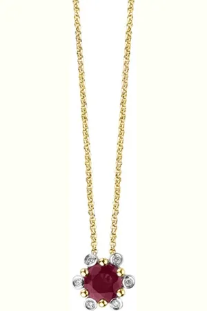 Diamond Point Geelgouden hanger, 0-44 ct robijn, Empress