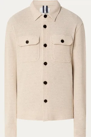 Profuomo Fijngebreid overshirt met borstzakken