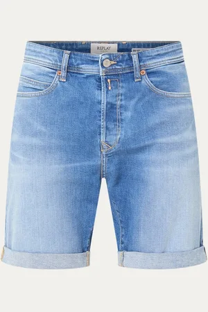 Replay 573 straight fit korte broek van denim met steekzakken