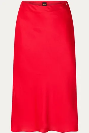 HUGO BOSS Visos midi rok van satijn
