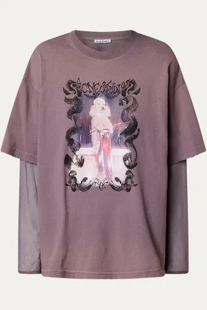 Acne Studios Longsleeve met print en details van mesh