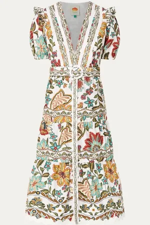 Farm Rio Botanicals midi jurk met bloemenprint en ceintuur