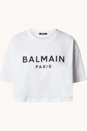Balmain Cropped T-shirt met logoprint