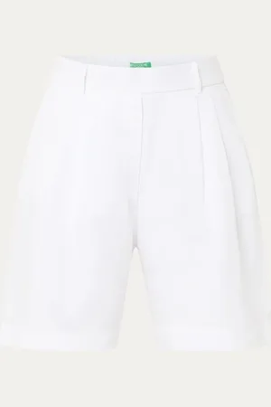 Benetton Bermuda high waist loose fit korte broek van linnen