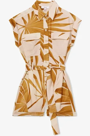 Reiss Harri loose fit playsuit met print en strikceintuur