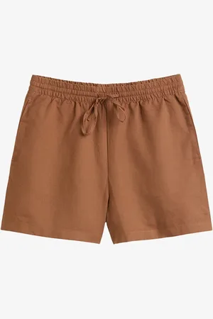 Marc O’ Polo Mid waist wide fit broek in linnenblend met trekkoord