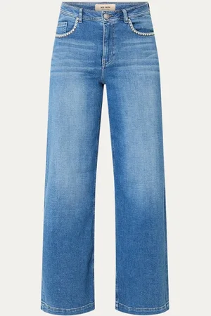 Mos Mosh MMDara Shane high waist wide leg jeans met medium wassing