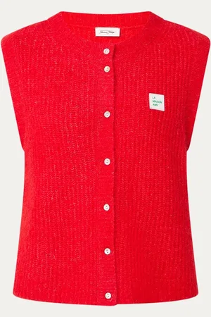American Vintage Fijngebreid gilet in alpaca wolblend