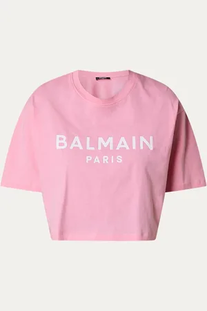 Balmain Cropped T-shirt met logoprint