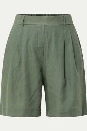 Benetton Bermuda high waist loose fit korte broek van linnen