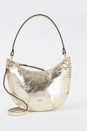 Bash Swing schoudertas van leer met metallic finish