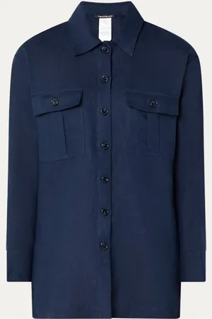 pennyblack Frisco blouse van linnen met klepzakken