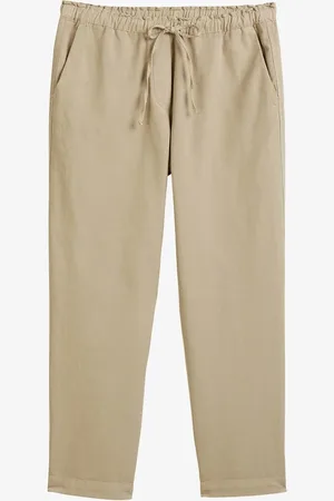 Marc O’ Polo Mid waist loose fit broek in linnenblend met trekkoord