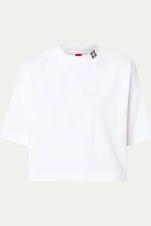 HUGO BOSS Damelody cropped T-shirt met logo