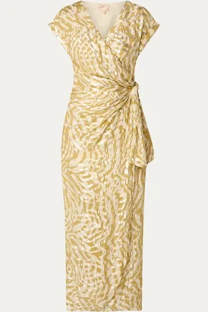 Josh V Allois maxi wikkeljurk met jacquard dessin en lurex