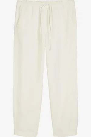 Marc O’ Polo Mid waist straight fit chino in linnenblend met steekzakken