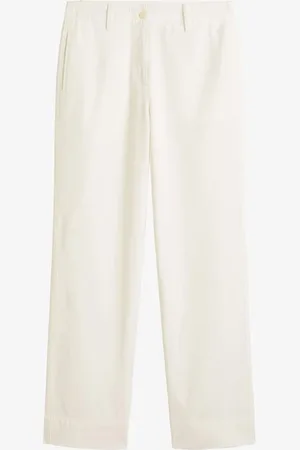 Marc O’ Polo Mid waist straight fit chino in linnenblend met steekzakken