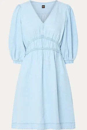 HUGO BOSS Mini tuniekjurk van lyocell met steekzakken