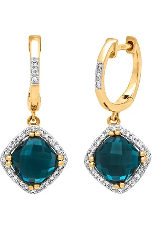 Diamond Point Geelgouden oorsieraden, 2-21 ct london topaas, Fiësta