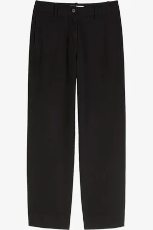 Marc O’ Polo Mid waist straight fit chino in linnenblend met steekzakken
