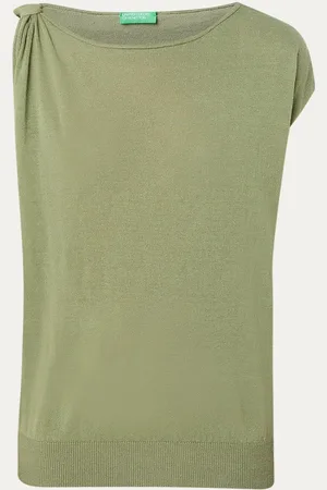 Benetton Fijngebreide spencer in linnenblend