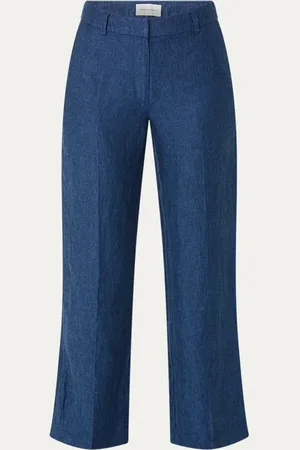 MSCH MSCHNaira Claritta high waist wide fit korte pantalon van linnen met steekzakken
