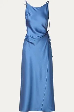 Acne Studios Maxi wikkeljurk van satijn met strikceintuur