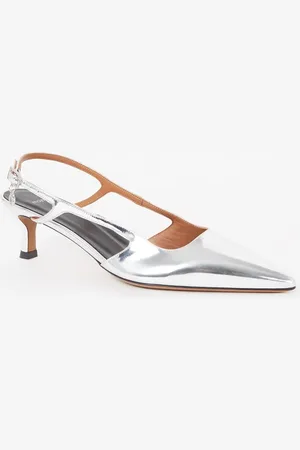 Maje Slingback van leer met metallic finish