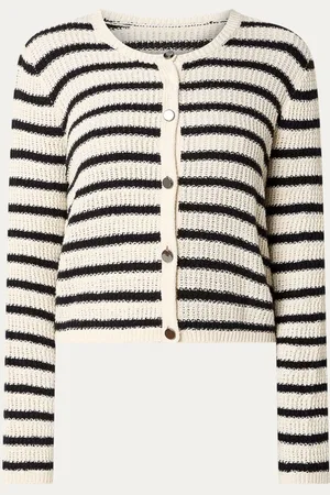 Expresso Grofgebreid vest met streepprint
